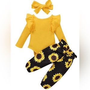 sunflower outfit 3-6 months